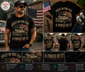 Built in the USA & Proud of It Vintage Truck T-Shirt – Patriotic American Flag Graphic Tee