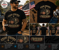 Stars Stripes & Freedom Patriotic Dog Tags T-Shirt – Vintage American Pride Graphic Tee