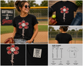 Softball Flower Pittsburgh T-Shirt – Baseball Glove Floral Sports Graphic Tee