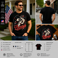 Boop Vintage Girl and Eagle Funny Patriotic Retro Art T-Shirt
