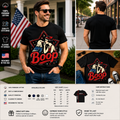 Boop Vintage Girl and Eagle Patriotic Retro Graphic T-Shirt