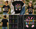 Happy Easter Bunny T-Shirt – Cute Spring Easter Egg Graphic Tee for Women & Girls