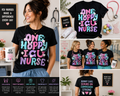 One Hoppy ICU Nurse Easter Bunny Shirt, Cute ICU Nurse Easter Tee, Retro Groovy Bunny Nurse T-Shirt, Easter Nurse Gift for Women