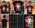Happy Holi Elephant T-Shirt – Colorful Festival of Colors Graphic Tee for Kids & Toddlers