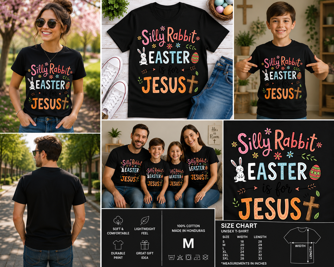Silly Rabbit Easter Is for Jesus Christian Bunny Graphic T-Shirt