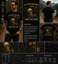All Plants Are Edible Some Only Once Funny Gothic Botanical T-Shirt – Vintage Skull Nature Graphic Tee