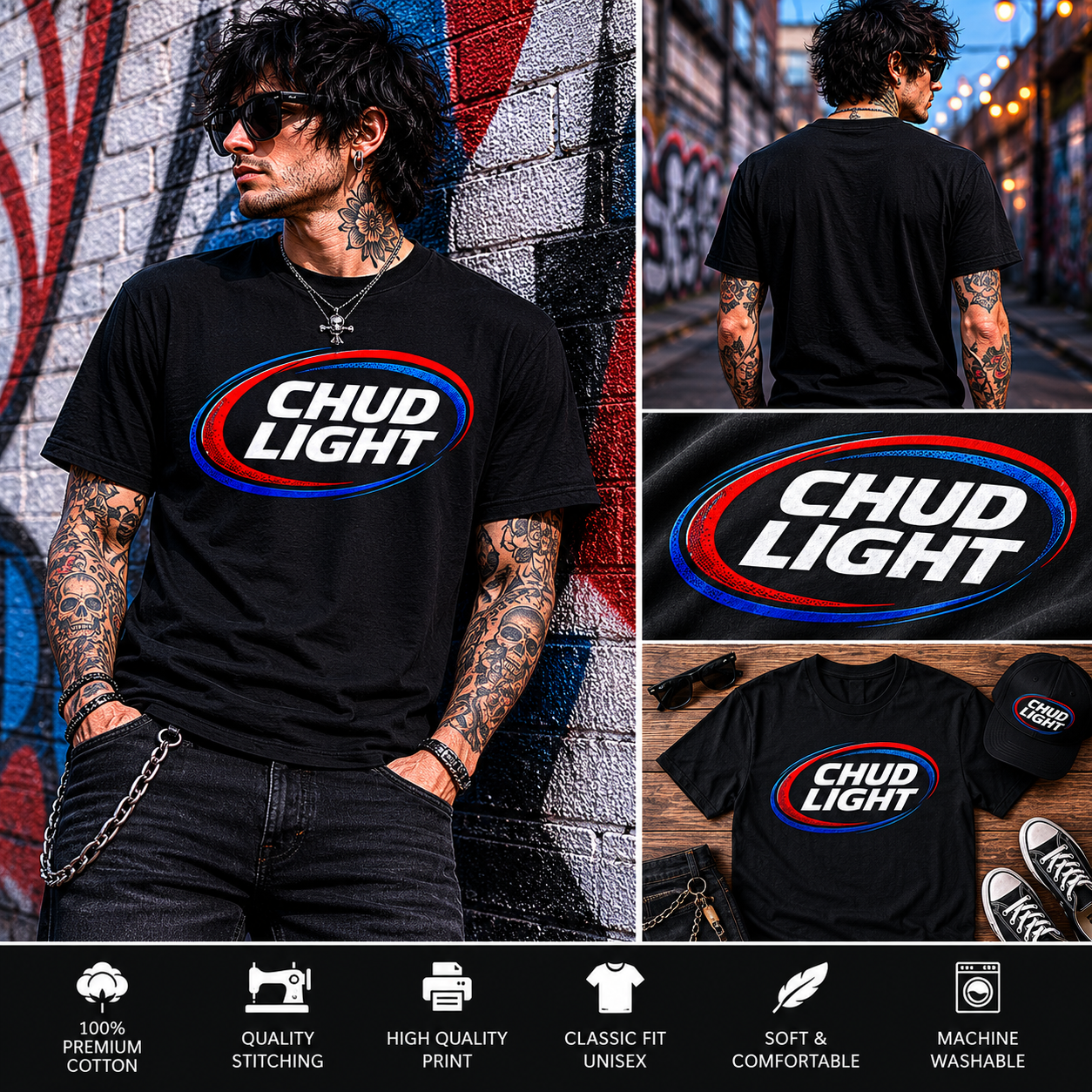 CHUD Light Funny Parody Beer Logo T-Shirt – Retro Vintage Humor Graphic Tee