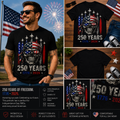 250 Years of American Freedom Skull Patriotic 1776–2026 Independence Day T-Shirt