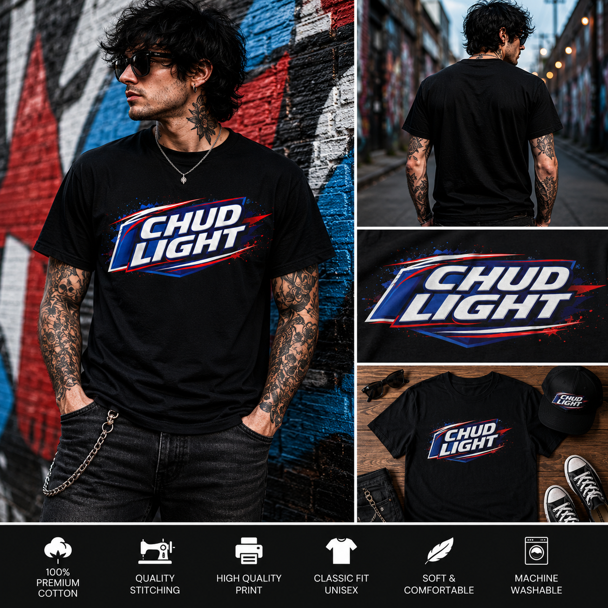 Chud Light Funny Parody Beer Logo T-Shirt – Retro Meme Graphic Tee for Humor Lovers