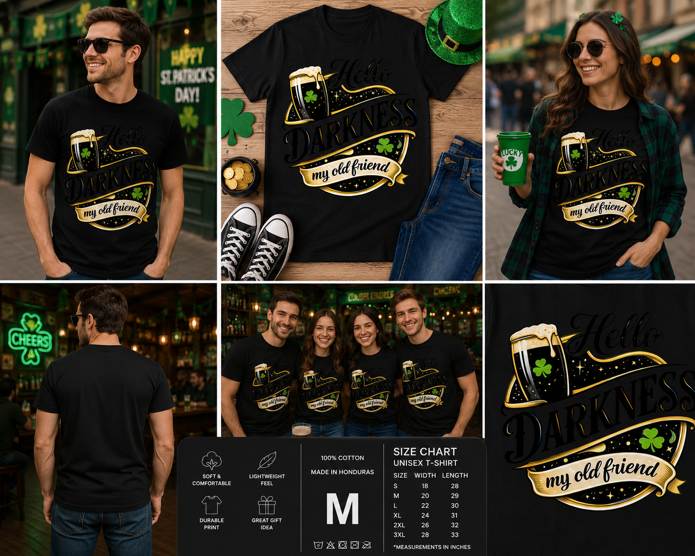 Hello Darkness My Old Friend St. Patrick’s Day Beer Funny T-Shirt