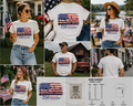 250 Years of Freedom Patriotic T-Shirt, America 250 Floral Flag Tee, USA Independence Day Shirt, 4th of July Women’s Graphic Tee