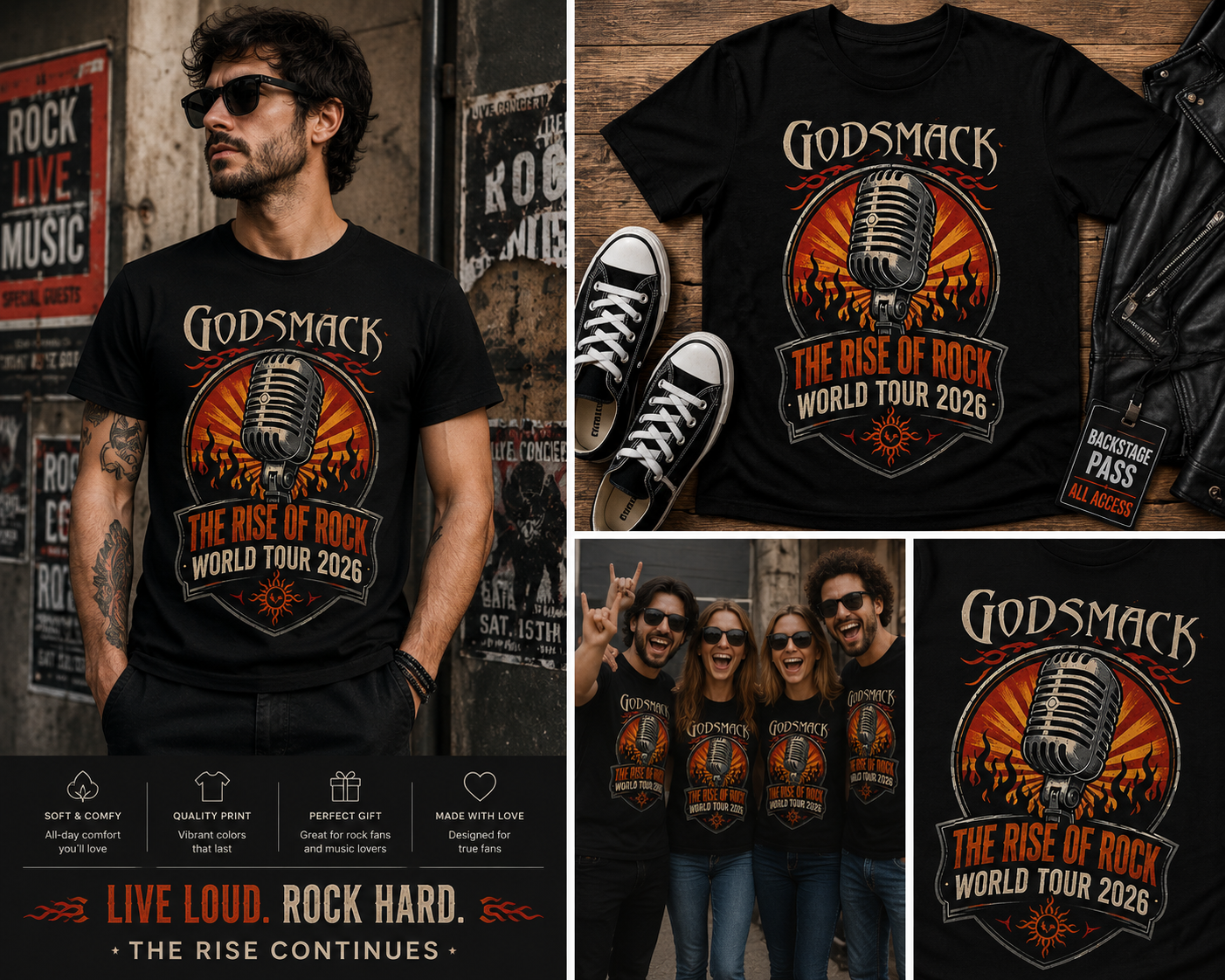 Godsmack Vintage Rock Tour Tee – World Tour 2026 Shirt