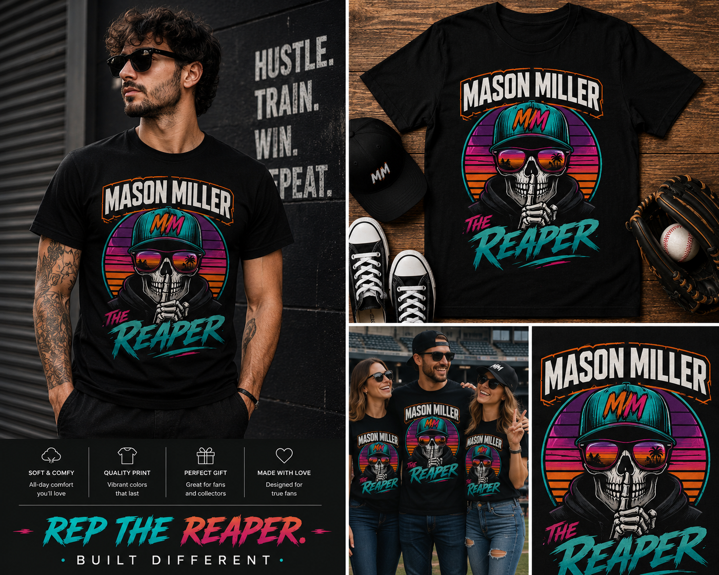 Mason Miller Graphic Shirt – The Reaper Vintage Sunset Tee