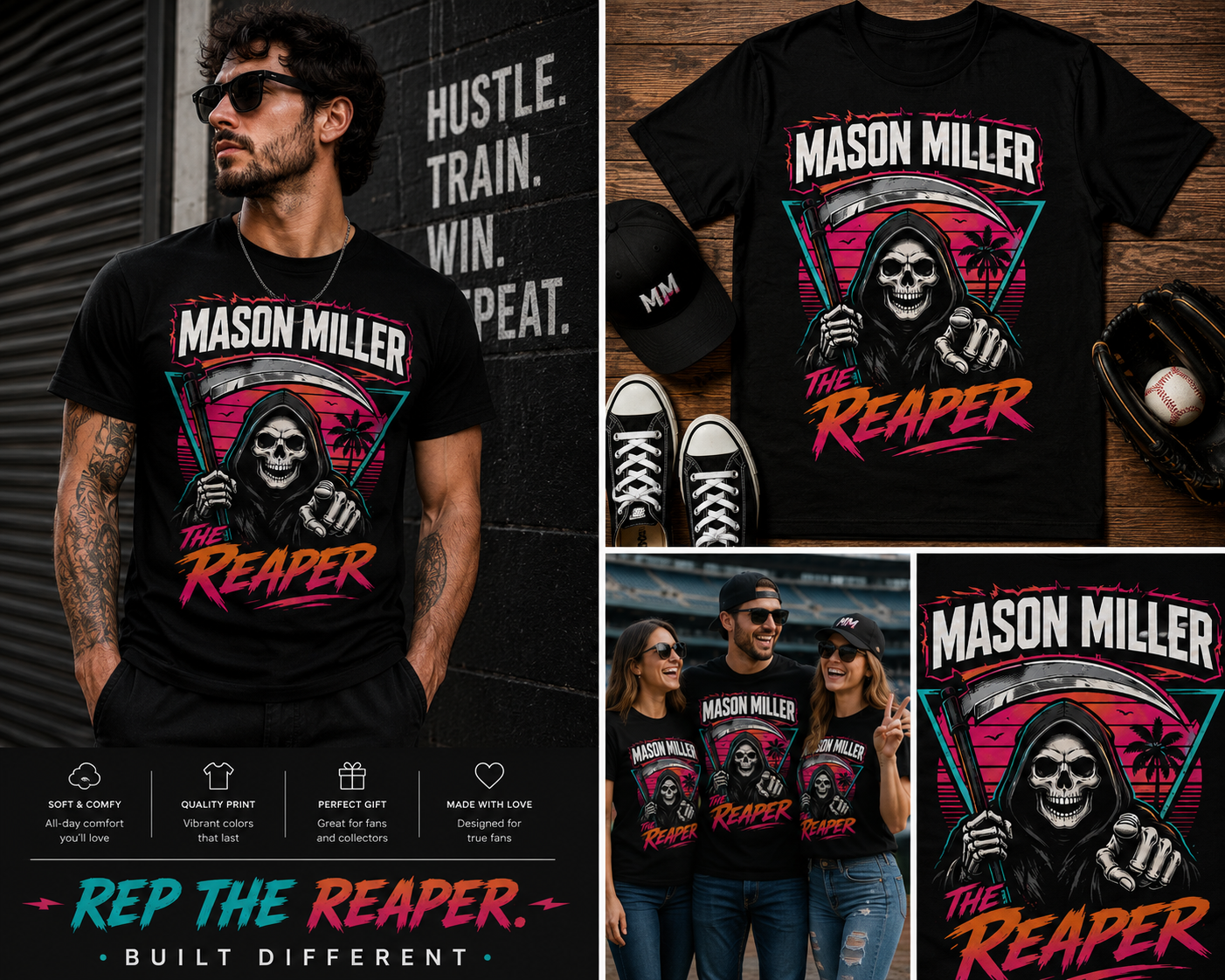 Mason Miller Vaporwave Graphic Tee – Sports Streetwear Shirt